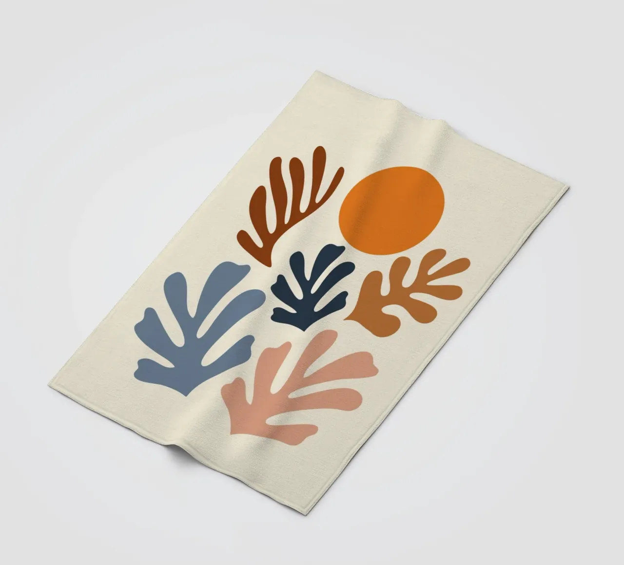 Forme organiche e sole astratto di ispirazione matissiana coperta in pile da homdeco