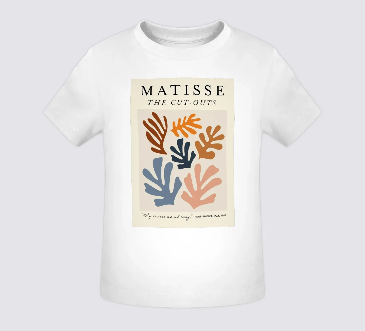 Matisse "I ritagli", astratto botanico e citazione maglietta neonato da homdeco
