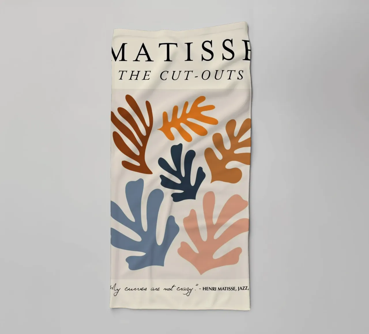 Matisse "The Cut-Outs" Botanical Abstract & Quote towel by homdeco
