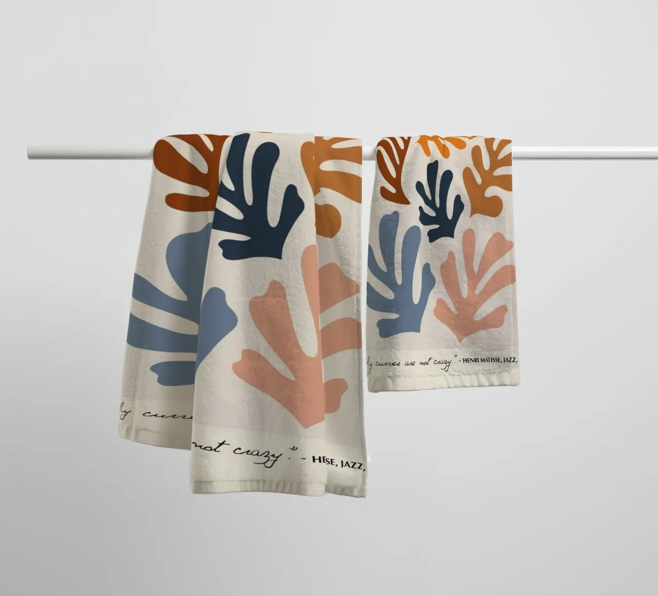 Matisse "The Cut-Outs" Botanical Abstract & Quote towel by homdeco