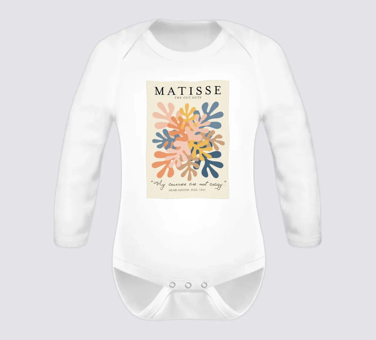 Poster Matisse "I ritagli" Foglie astratte calde e fredde body neonato maniche lunghe da homdeco