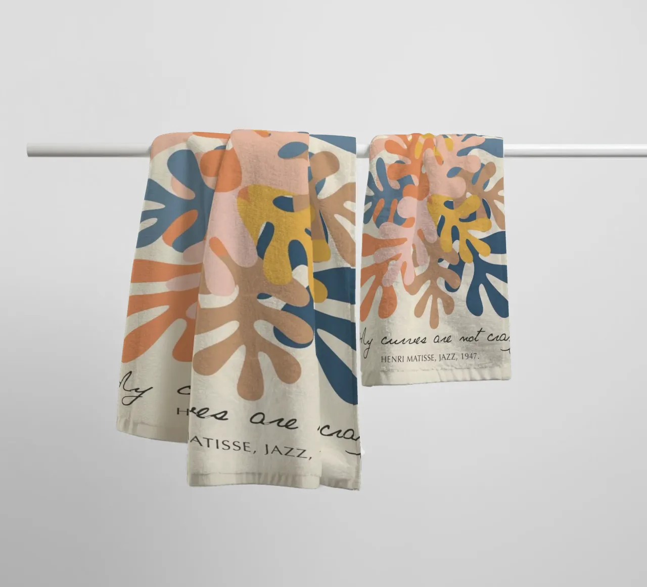 Poster Matisse "I ritagli" Foglie astratte calde e fredde asciugamano da bagno da homdeco
