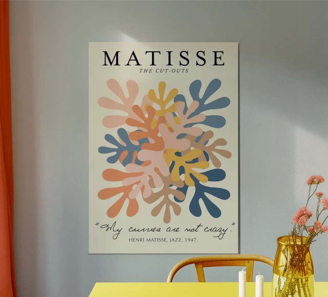Poster Matisse "I ritagli" Foglie astratte calde e fredde alluminio dibond da homdeco
