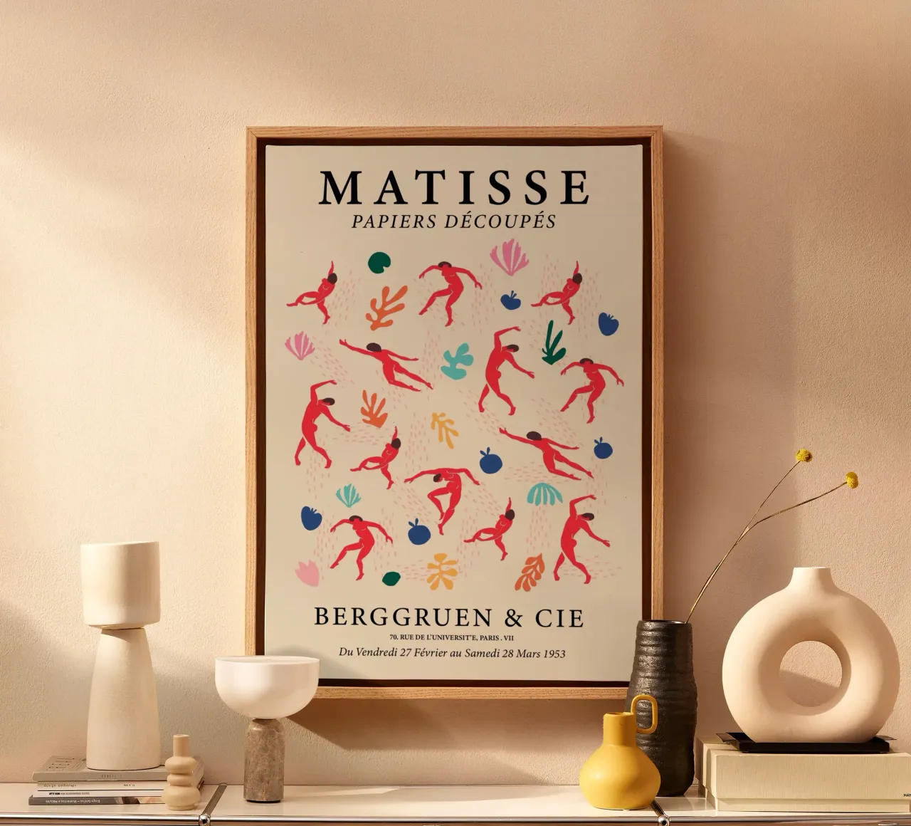 Matisse "Papiers Découpés" Dancing Figures & Nature Abstract Leinwand mit Schattenfugenrahmen von homdeco