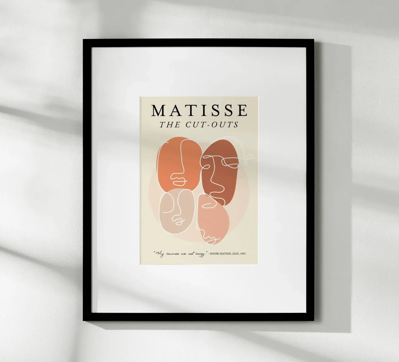 Poster con citazioni e linee d'arte di Matisse "I ritagli". poster da homdeco