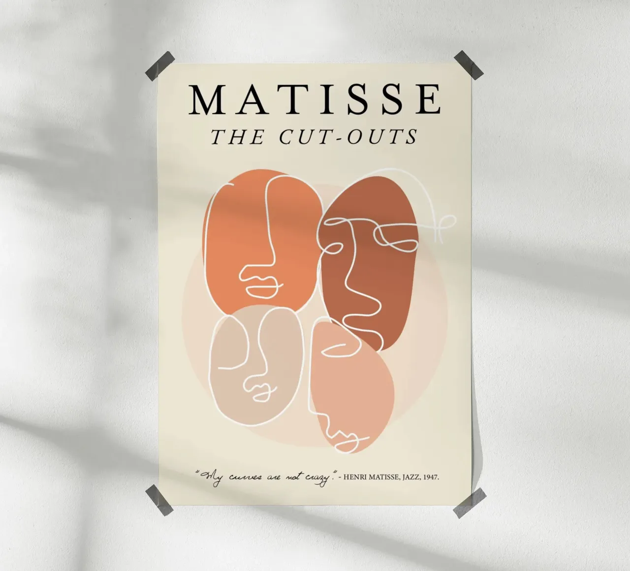 Poster con citazioni e linee d'arte di Matisse "I ritagli". poster da homdeco