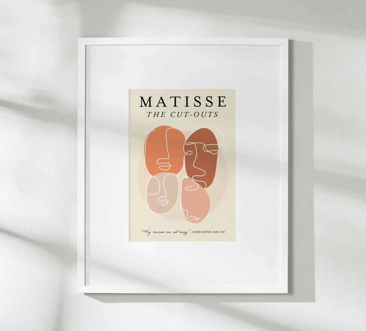 Poster con citazioni e linee d'arte di Matisse "I ritagli". poster da homdeco