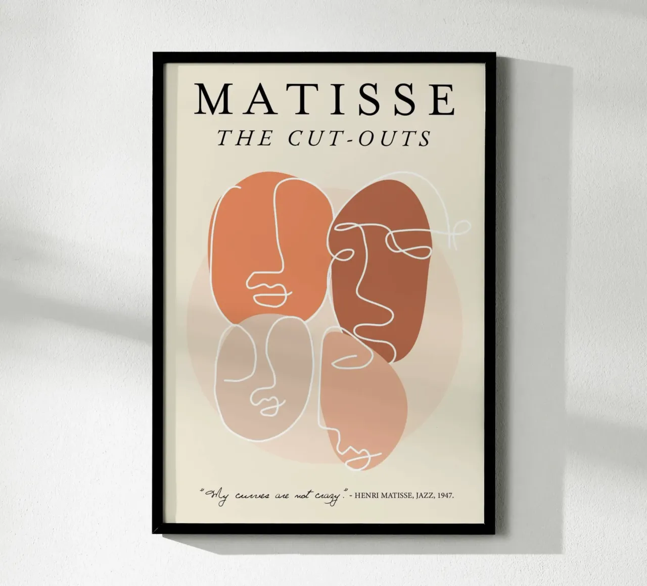 Poster con citazioni e linee d'arte di Matisse "I ritagli". poster da homdeco