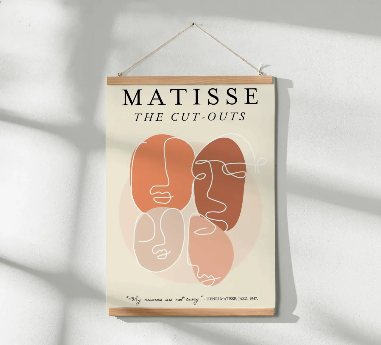 Poster con citazioni e linee d'arte di Matisse "I ritagli". poster da homdeco