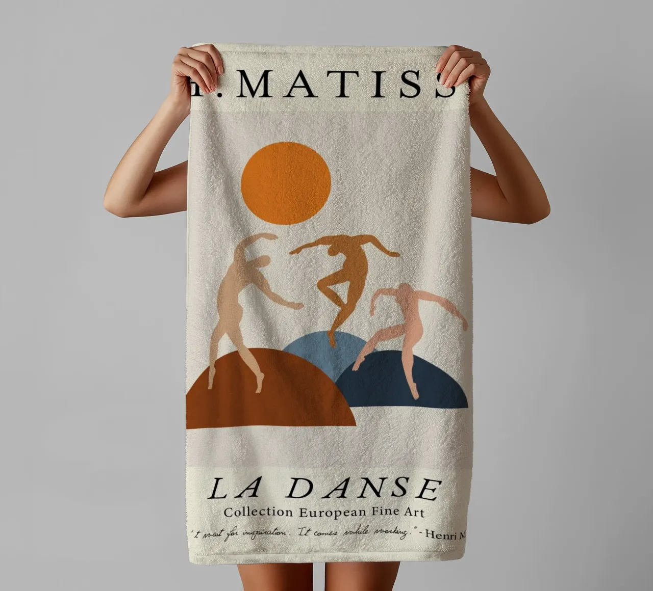 Matisse "La Danse" Abstract Figures & Quote Poster towel by homdeco