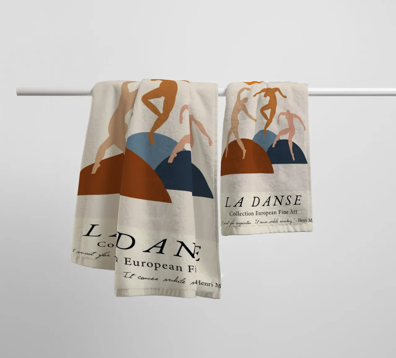 Matisse "La Danse" Abstract Figures & Quote Poster towel by homdeco