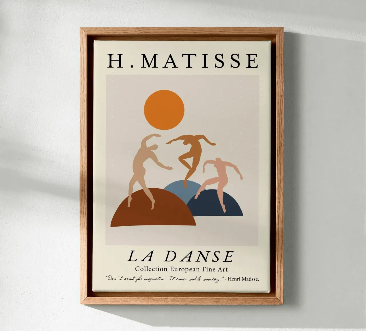 Poster con figure astratte e citazioni di Matisse "La Danse tela con Cornice a cassetta da homdeco
