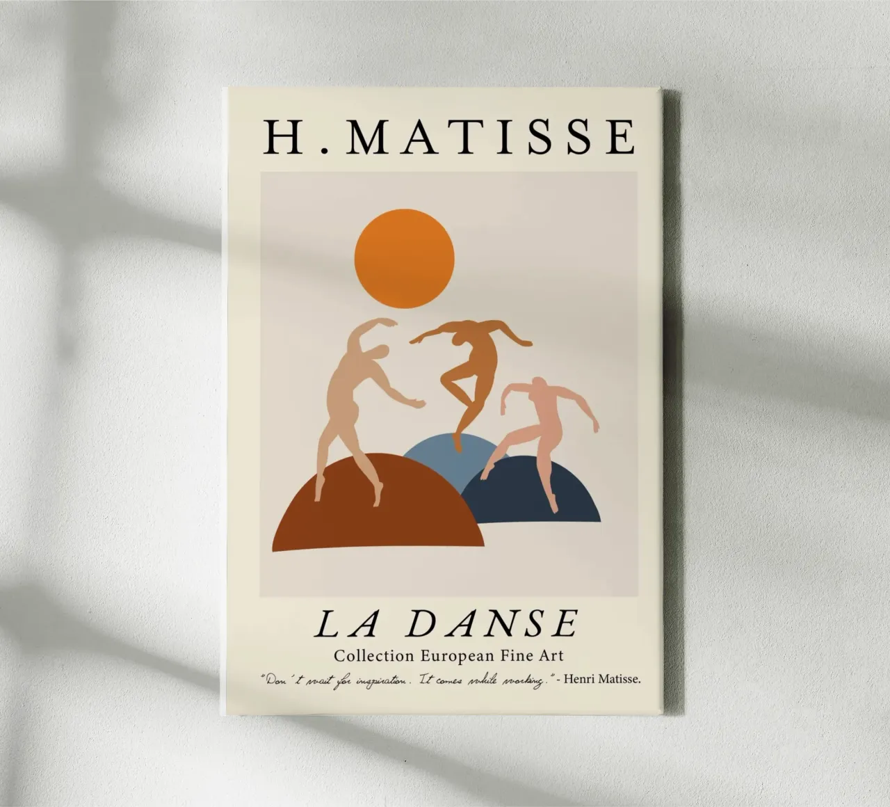 Poster con figure astratte e citazioni di Matisse "La Danse tela con Cornice a cassetta da homdeco