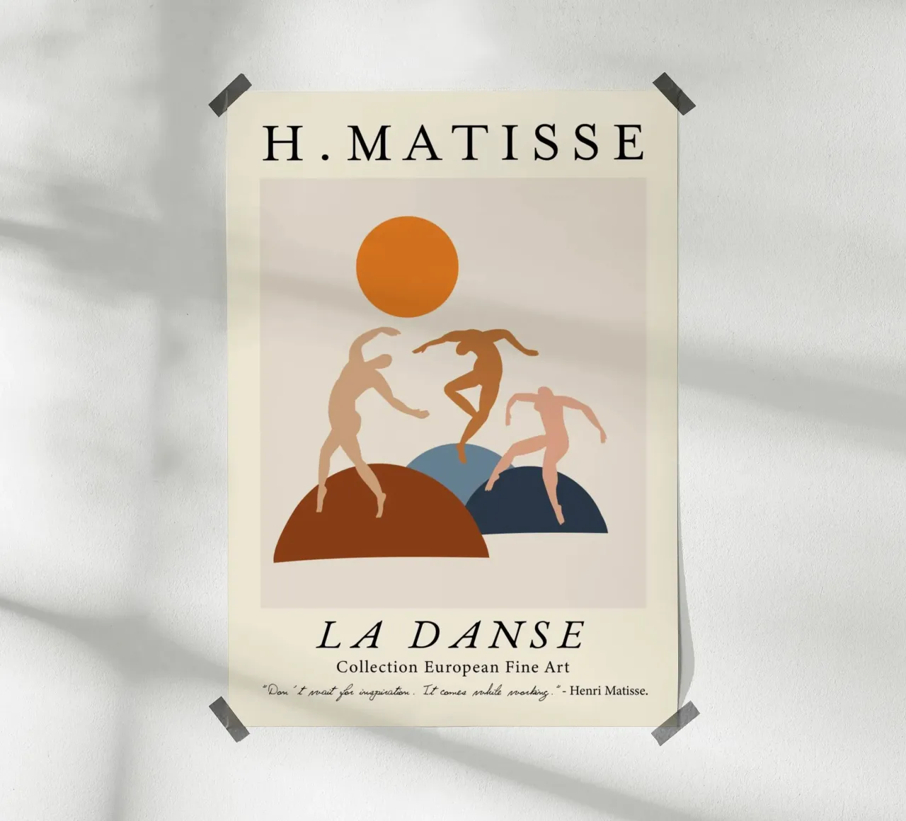 Poster con figure astratte e citazioni di Matisse "La Danse poster da homdeco