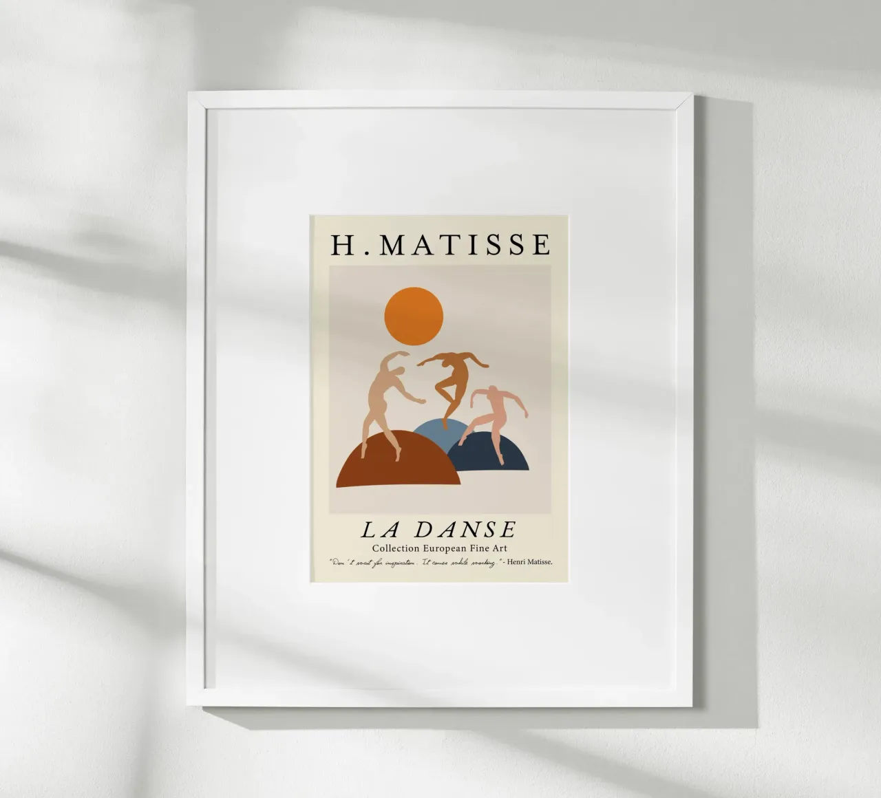 Poster con figure astratte e citazioni di Matisse "La Danse poster da homdeco