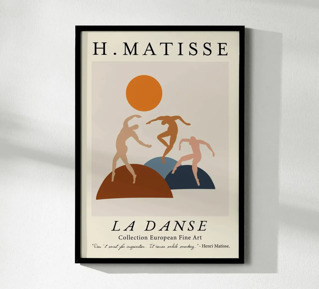Poster con figure astratte e citazioni di Matisse "La Danse poster da homdeco