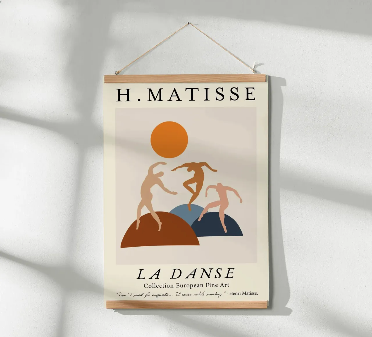 Poster con figure astratte e citazioni di Matisse "La Danse poster da homdeco