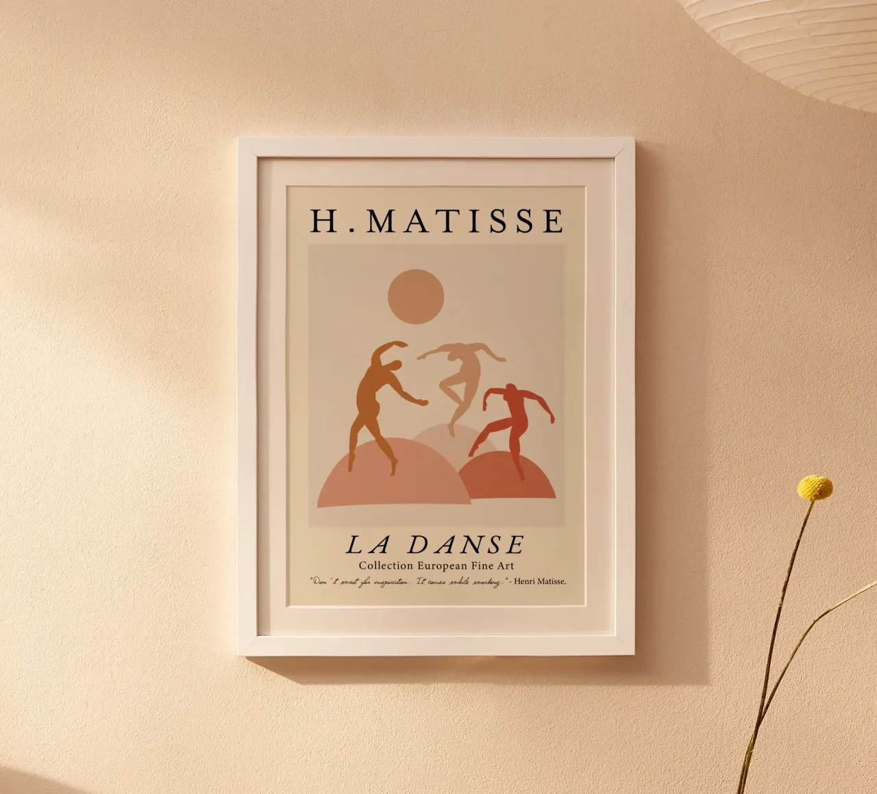 Poster di Matisse "La danza" in terracotta e figure arancioni poster con telaio in alluminio da homdeco