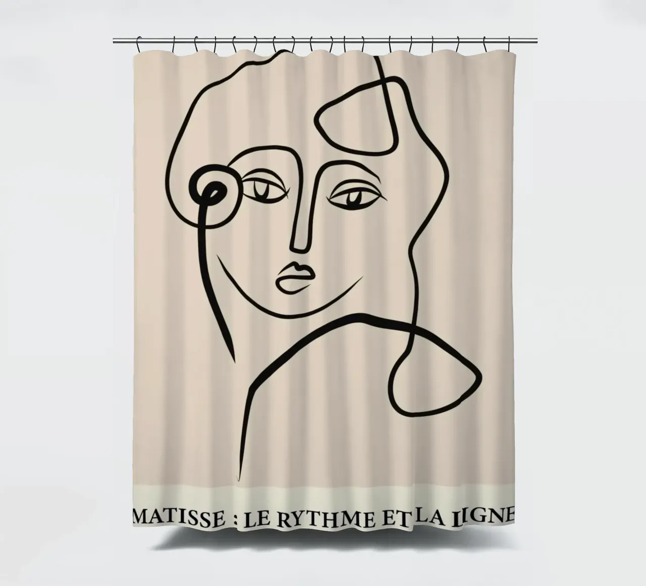 Matisse "Rhythm and Line" Abstract Faces Poster shower curtain by homdeco