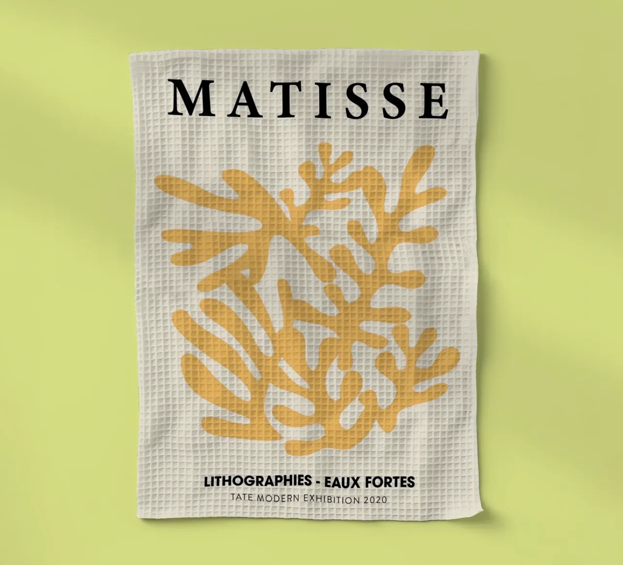 Matisse Orange Coral Abstract Lithograph Print torchon de homdeco