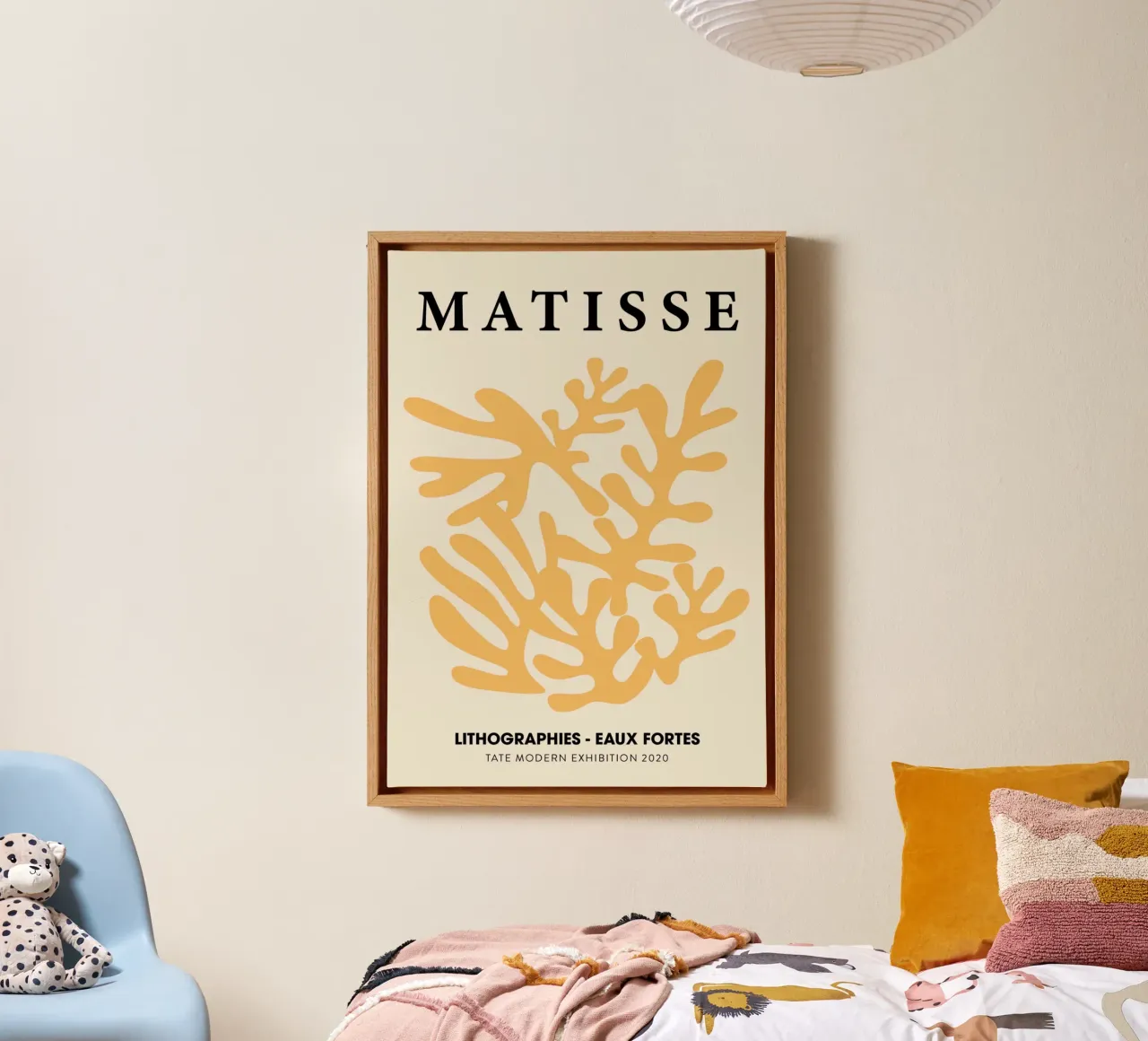 Matisse Orange Coral Abstract Lithograph Print canvas by homdeco