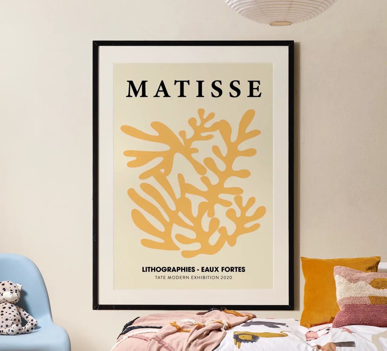 Matisse Orange Coral Abstract Lithograph Print hahnemühle by homdeco