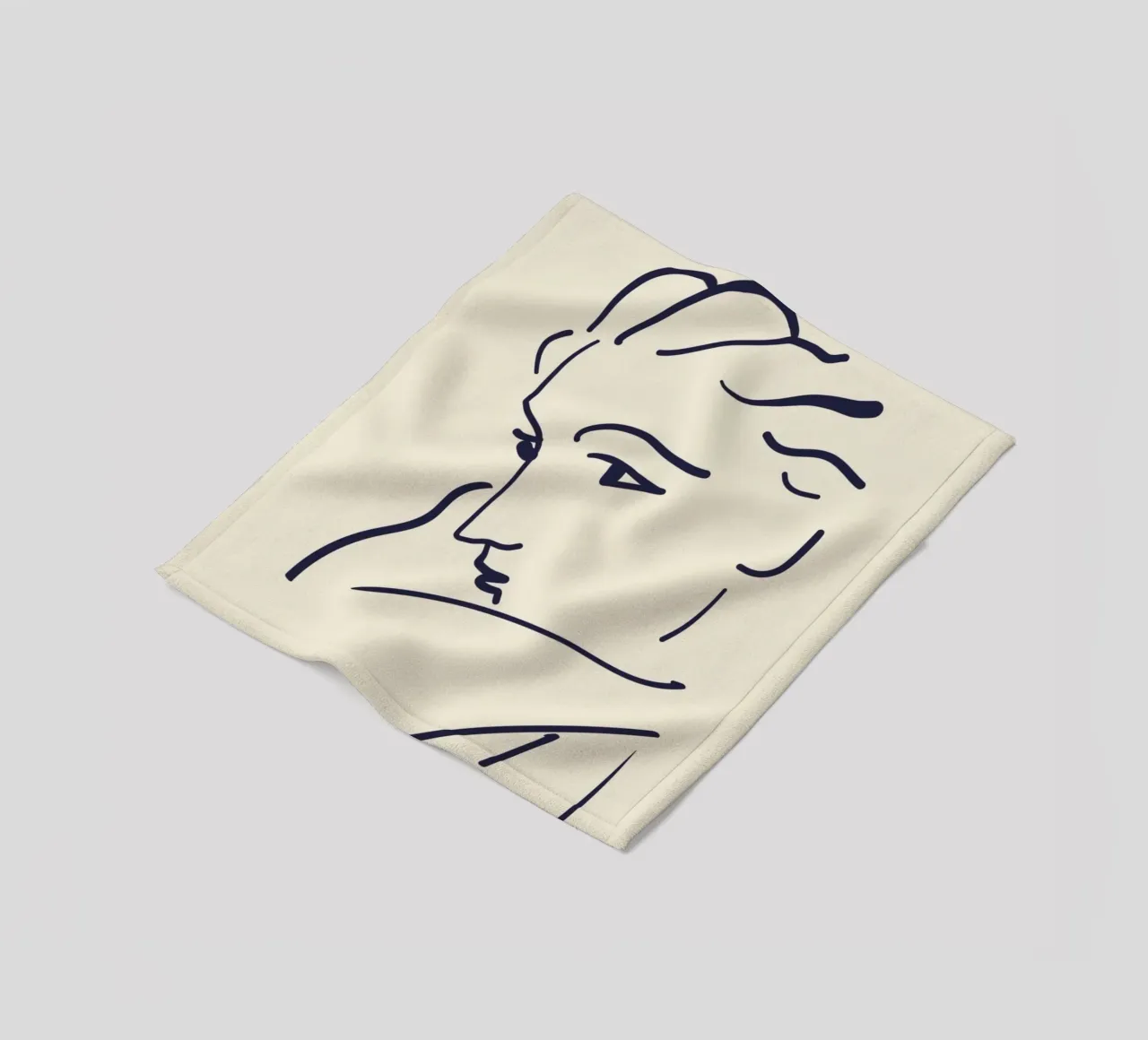 Matisse "Gesicht" Abstract Face Line Art Print Fleecedecke von homdeco
