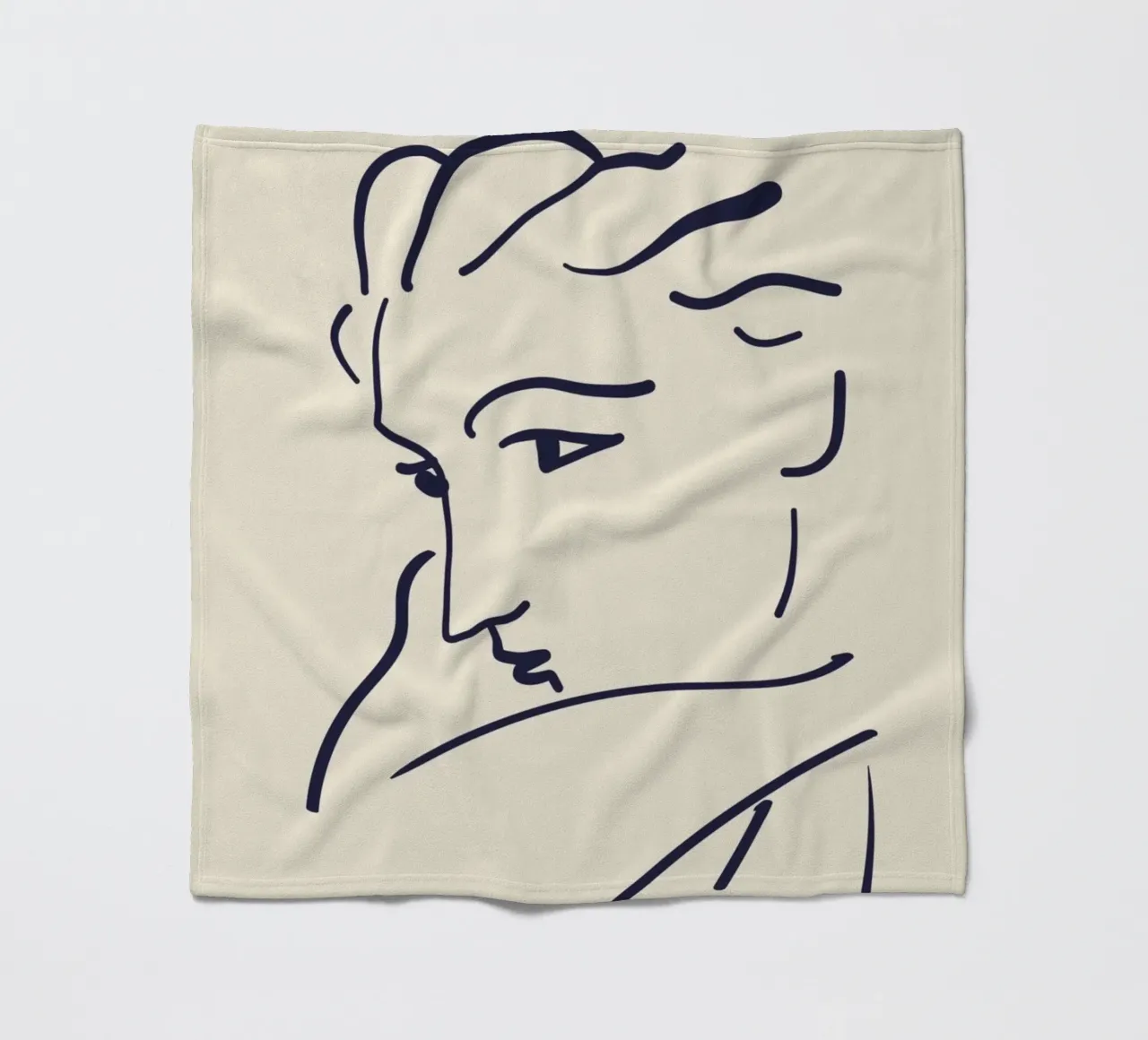 Matisse "Gesicht" Abstract Face Line Art Print Fleecedecke von homdeco