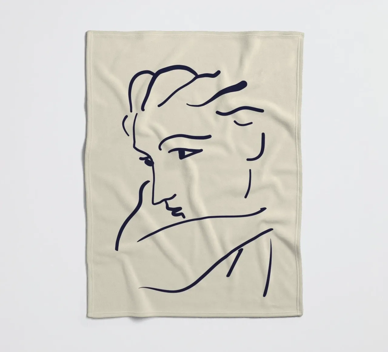 Matisse "Gesicht" Abstract Face Line Art Print Fleecedecke von homdeco