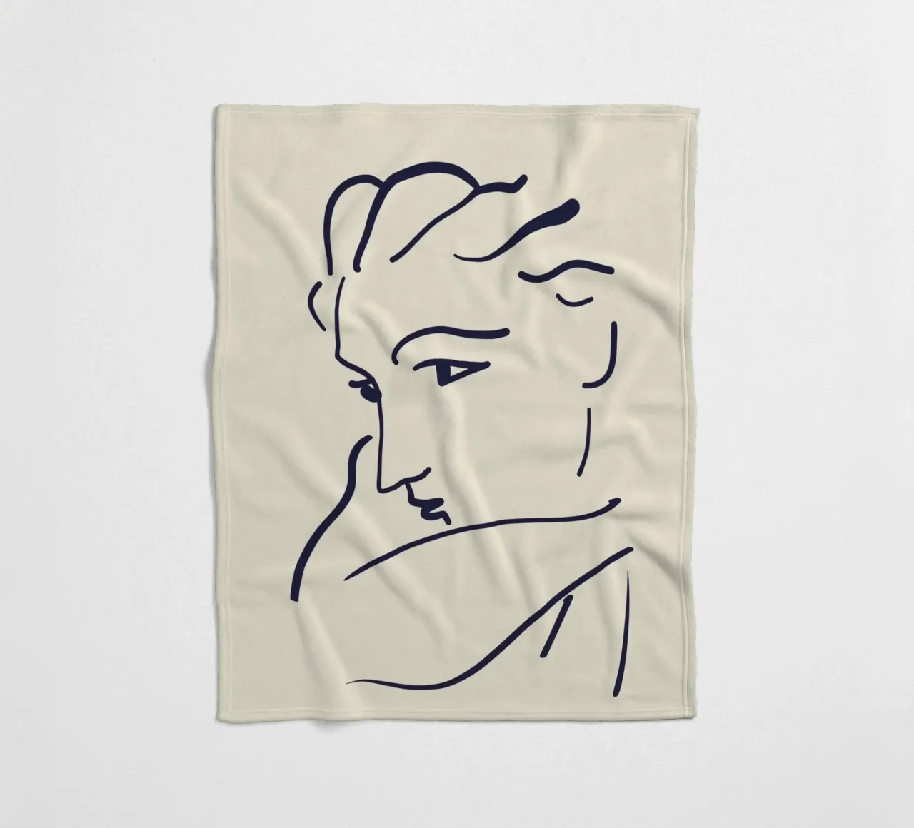 Matisse "Gesicht" Abstract Face Line Art Print Fleecedecke von homdeco