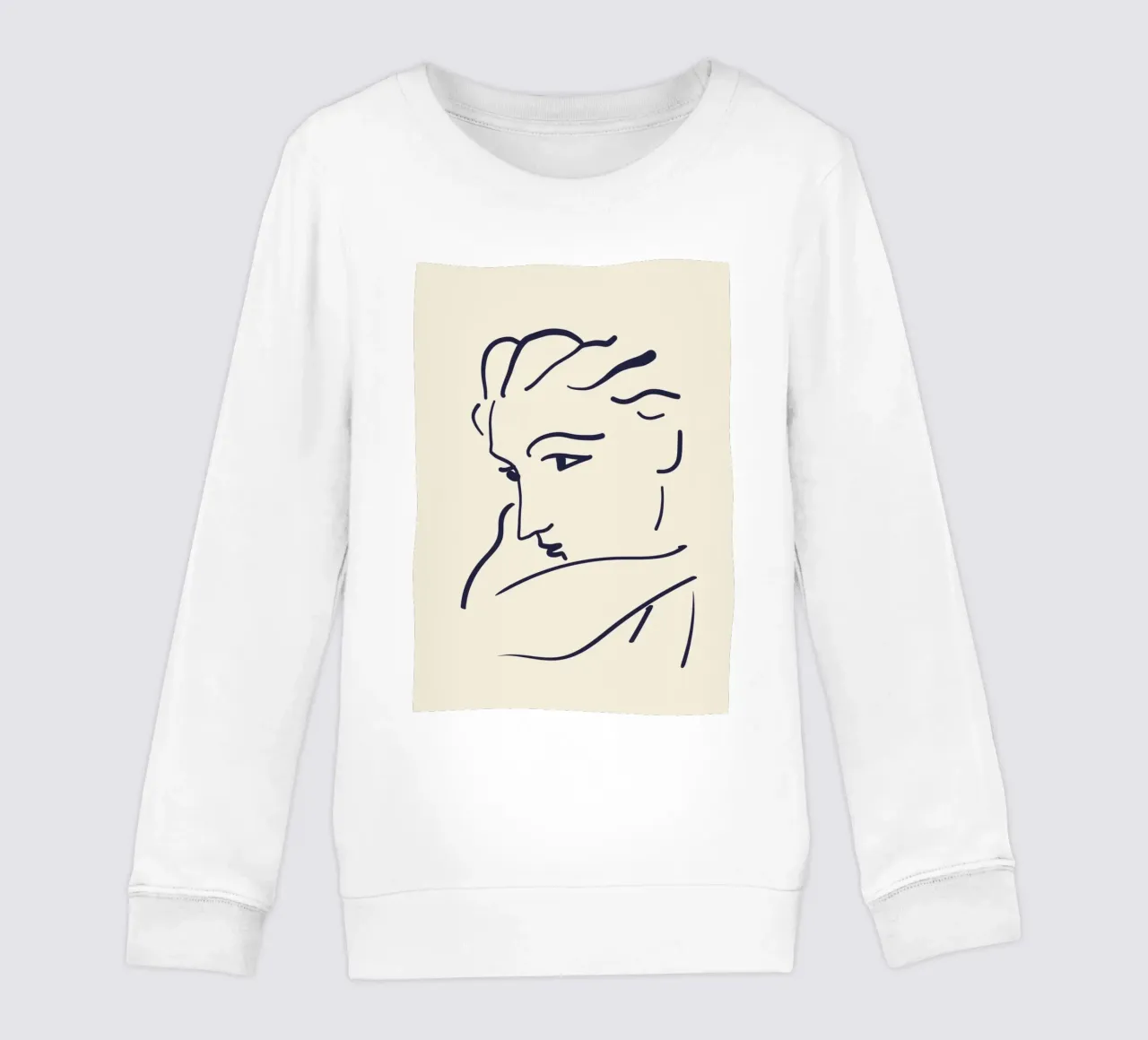 Matisse "Gesicht" Abstract Face Line Art Print Kinder Sweatshirt von homdeco