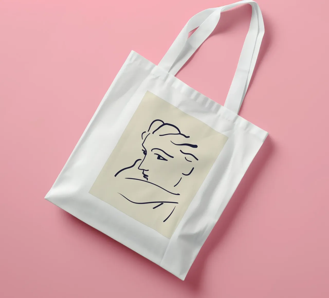 Matisse "Gesicht" Abstract Face Line Art Print Jutebeutel von homdeco