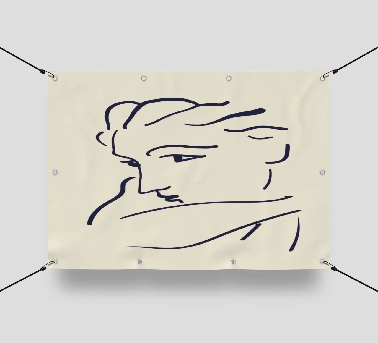 Matisse "Gesicht" Abstract Face Line Art Print PVC Plane von homdeco