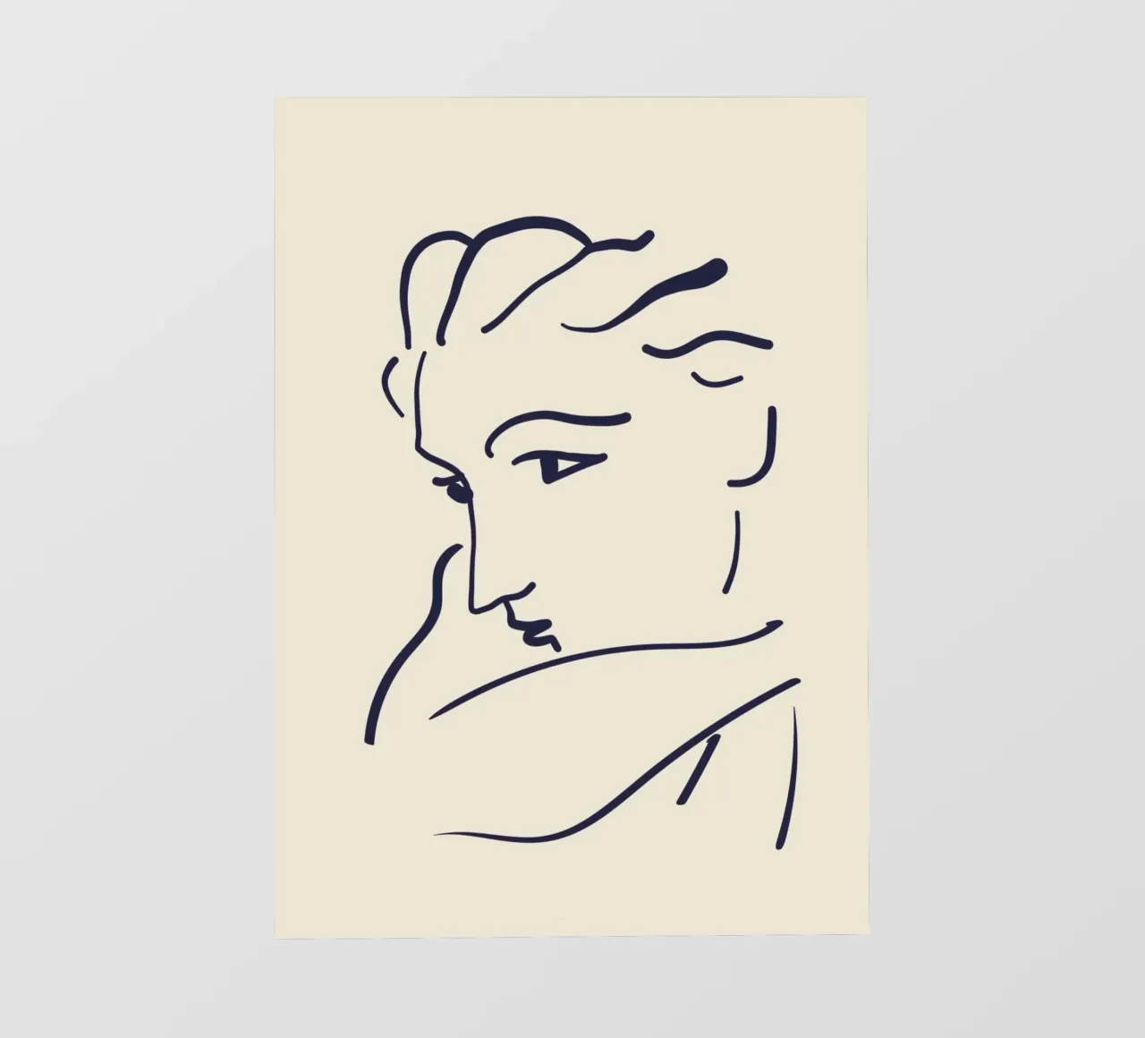 Matisse "Gesicht" Abstract Face Line Art Print PVC Plane von homdeco