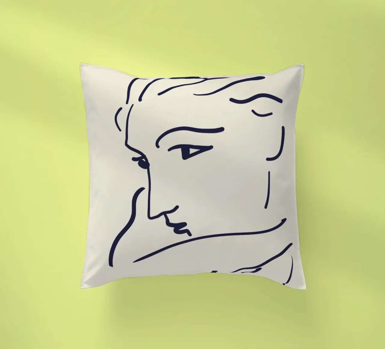 Matisse "Visage" Abstract Face Line Art Print decorative cushion by homdeco