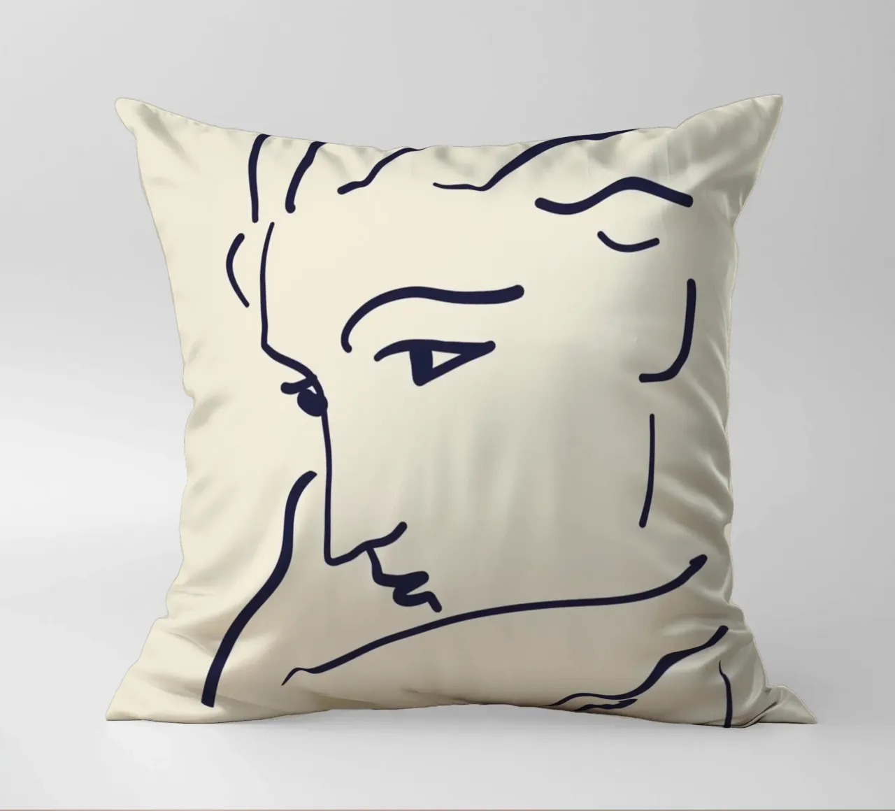 Matisse "Visage" Abstract Face Line Art Print decorative cushion by homdeco
