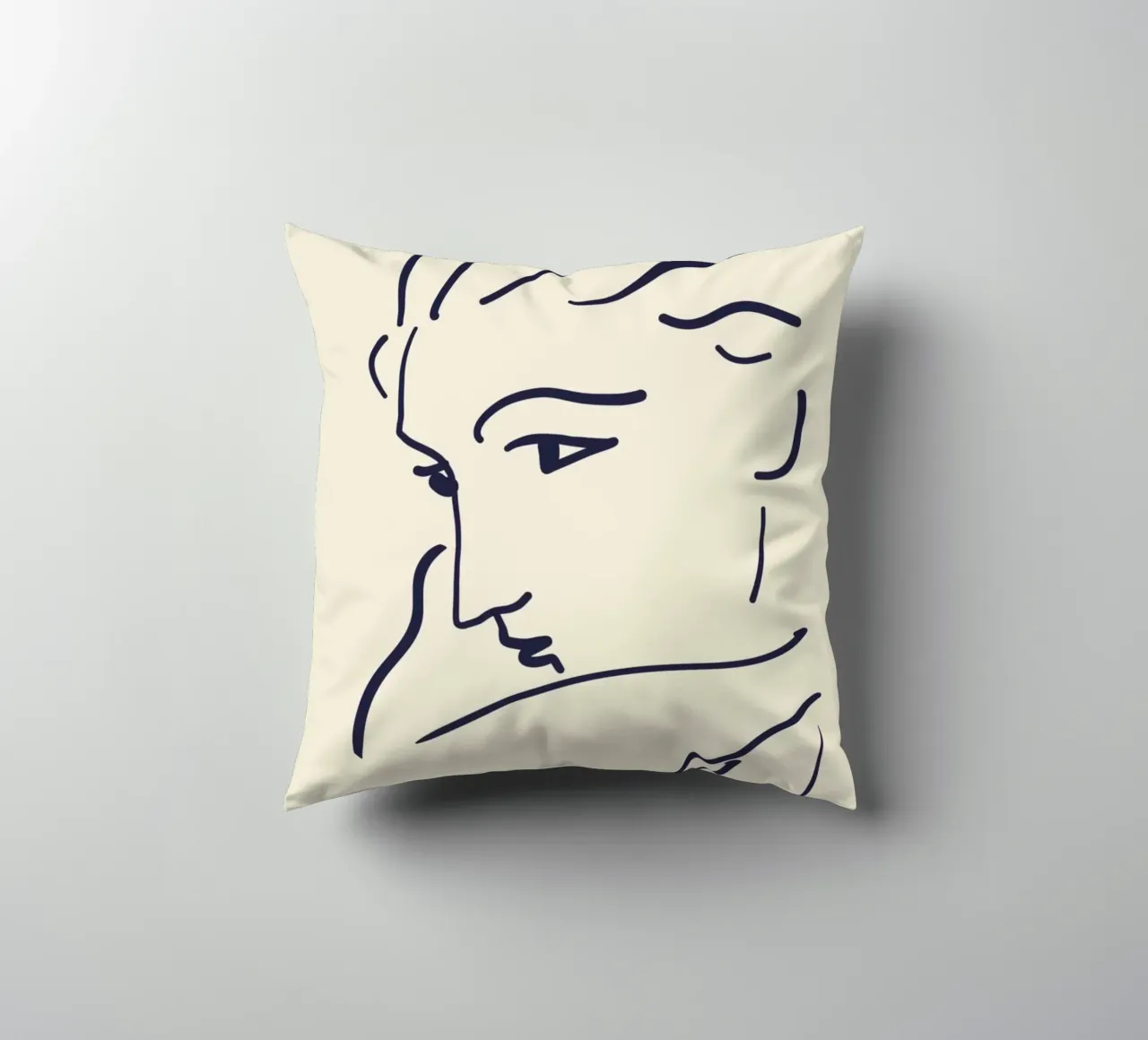 Matisse "Visage" Abstract Face Line Art Print decorative cushion by homdeco