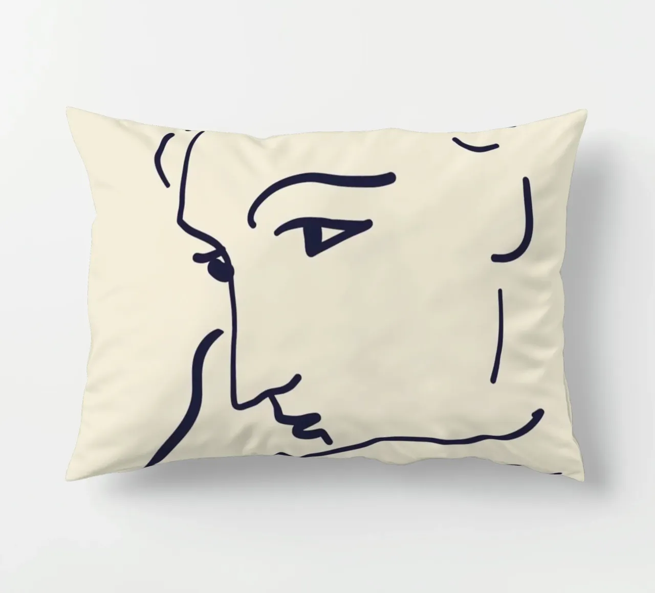 Matisse "Visage" Abstract Face Line Art Print decorative cushion by homdeco