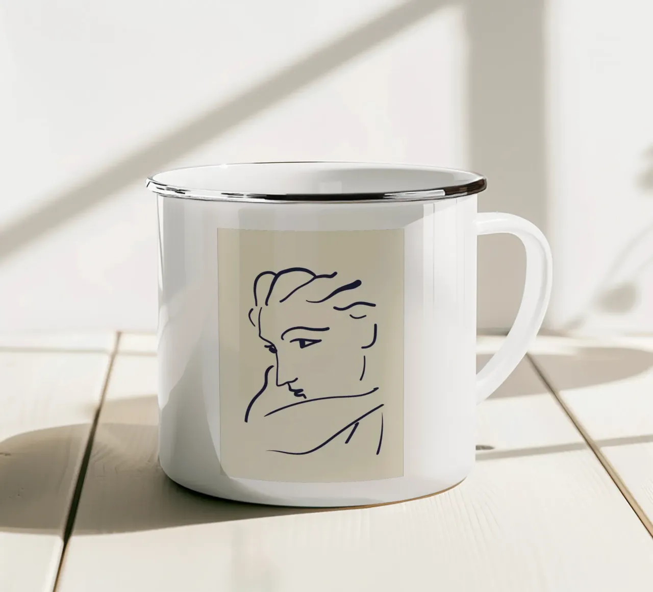 Matisse "Visage" Abstract Face Line Art Print mug en émail de homdeco