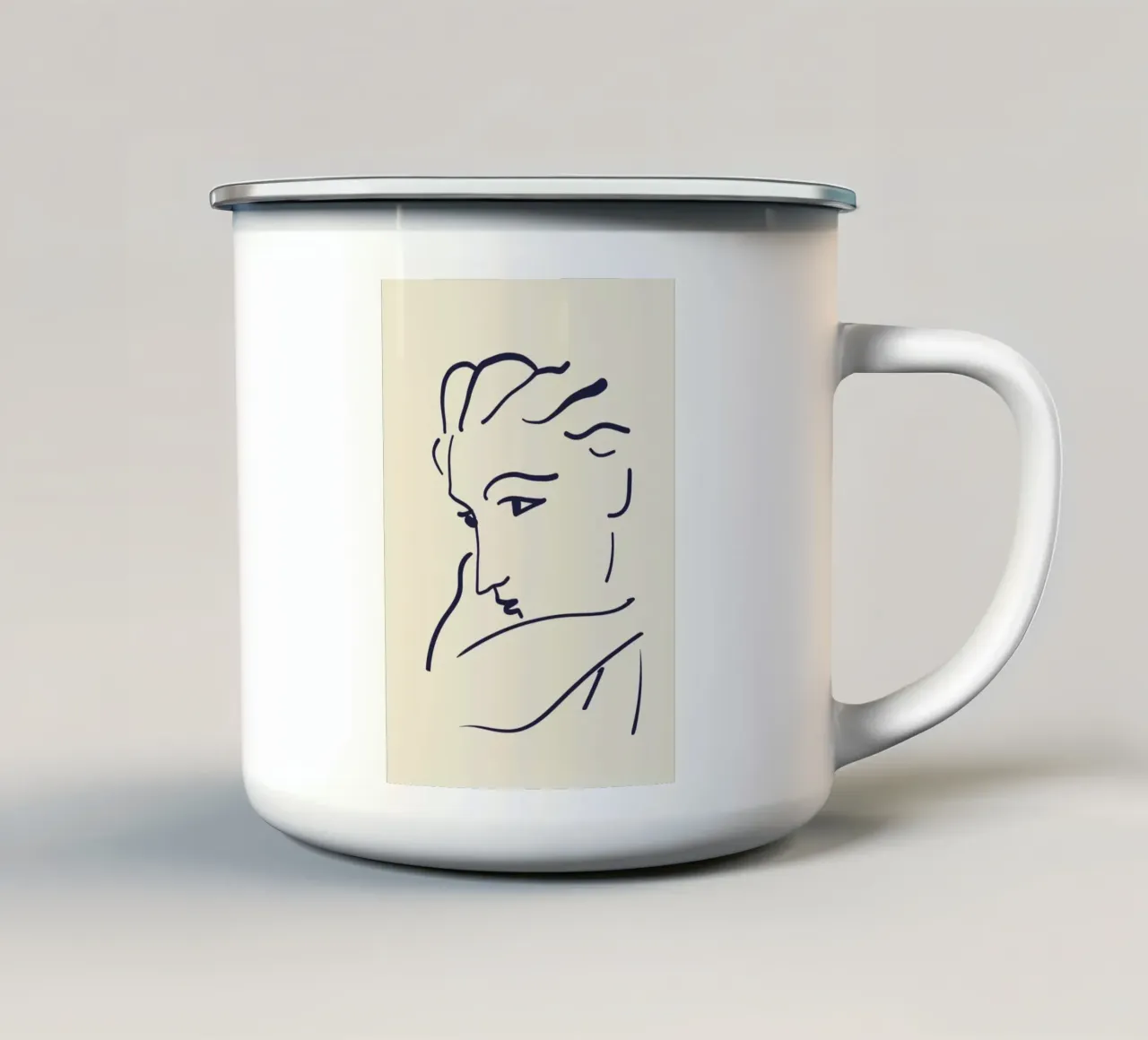 Matisse "Visage" Abstract Face Line Art Print mug en émail de homdeco