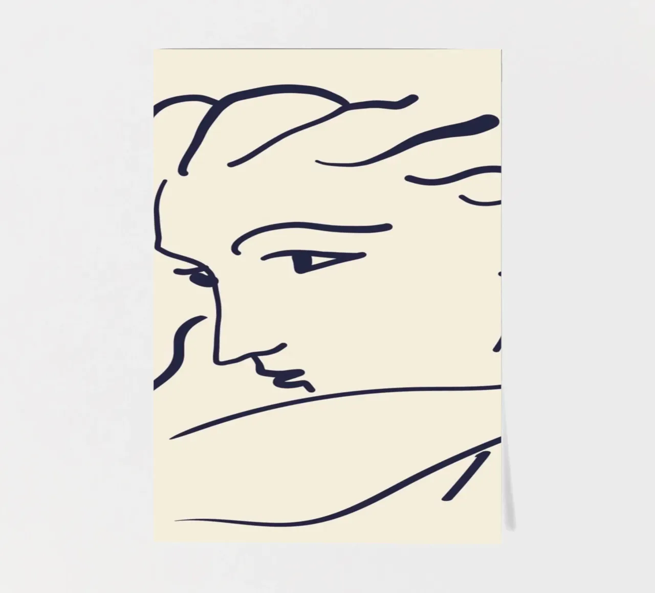 Matisse "Gesicht" Abstract Face Line Art Print Stickerbogen von homdeco