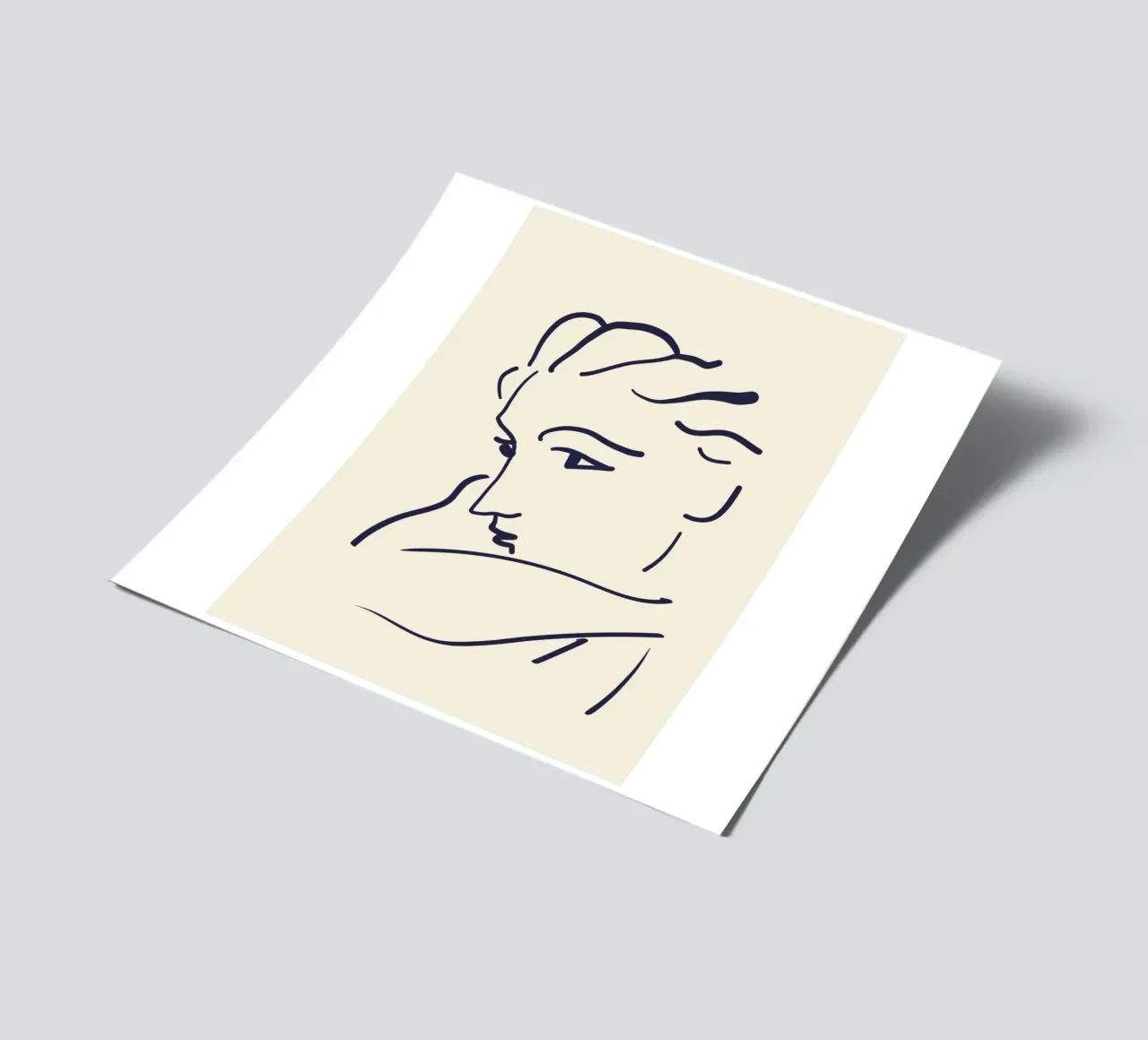 Matisse "Gesicht" Abstract Face Line Art Print Stickerbogen von homdeco