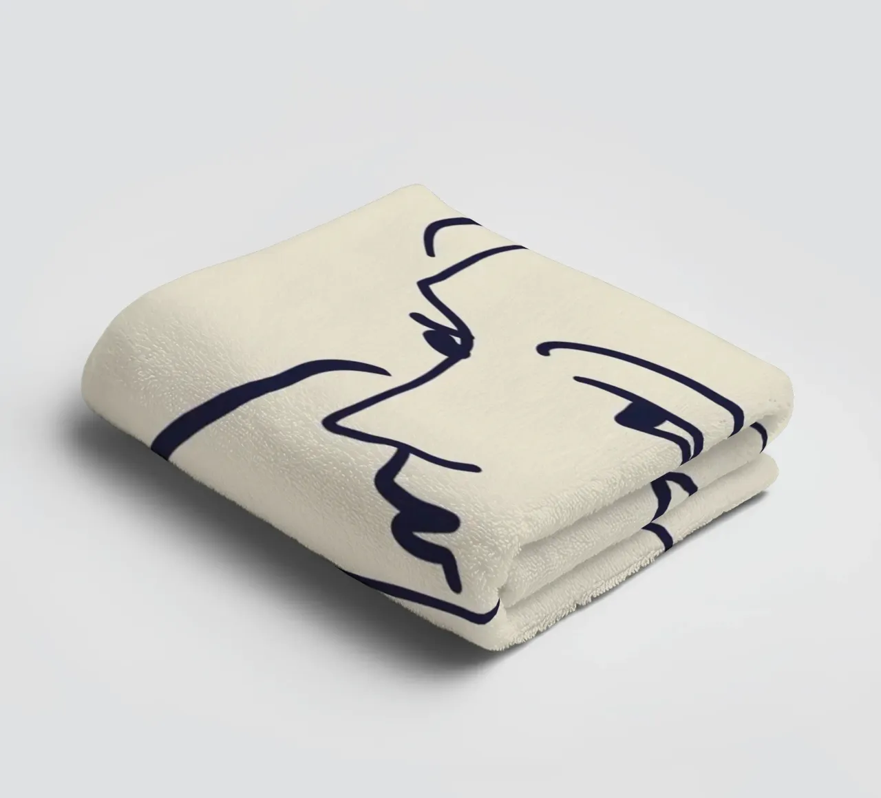 Matisse "Visage" Abstract Face Line Art Print serviette de bain de homdeco