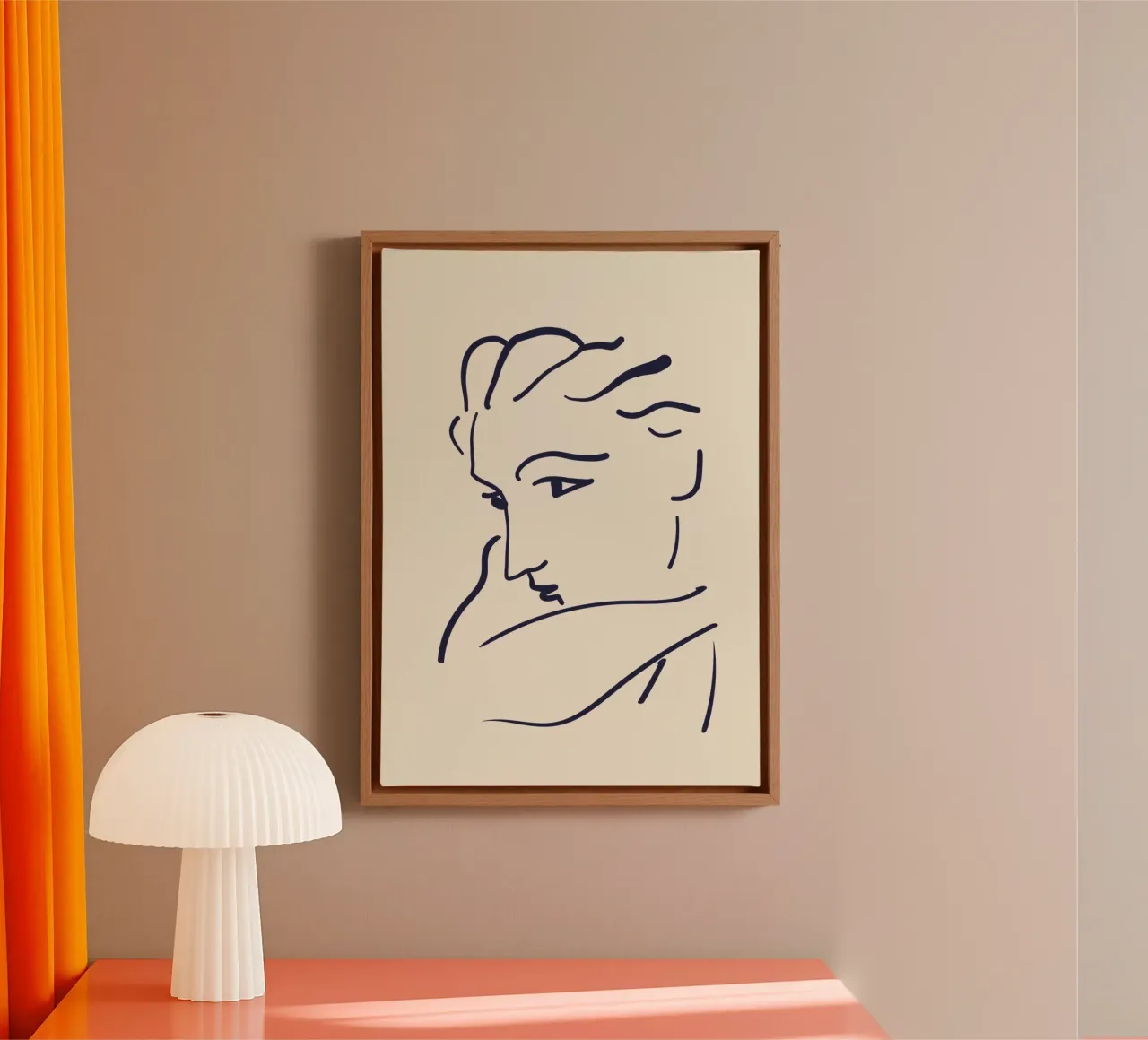 Matisse "Visage" Abstract Face Line Art Print canvas by homdeco