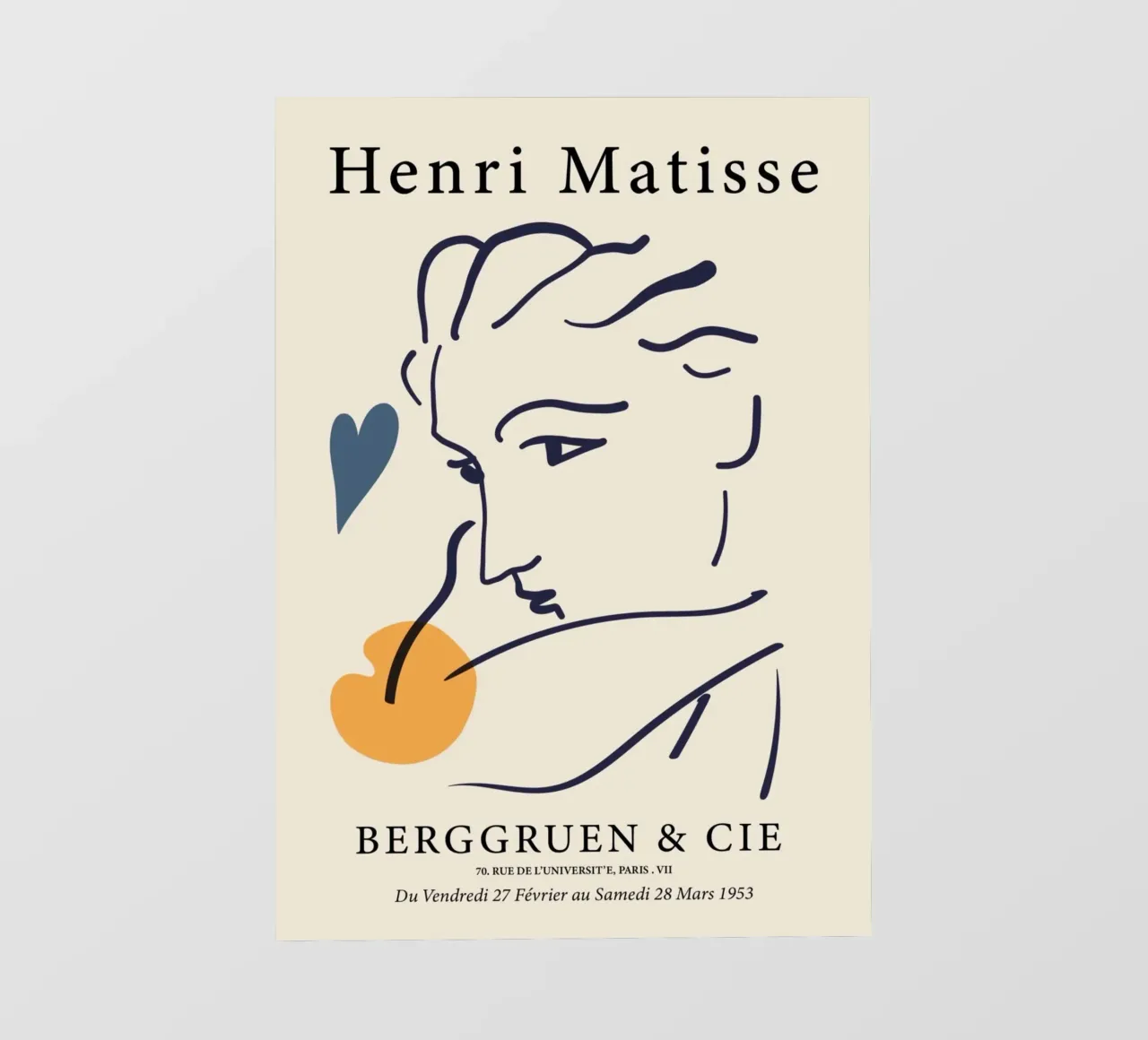 Poster Matisse "Visage" Line Art e forme astratte telo in pvc da homdeco
