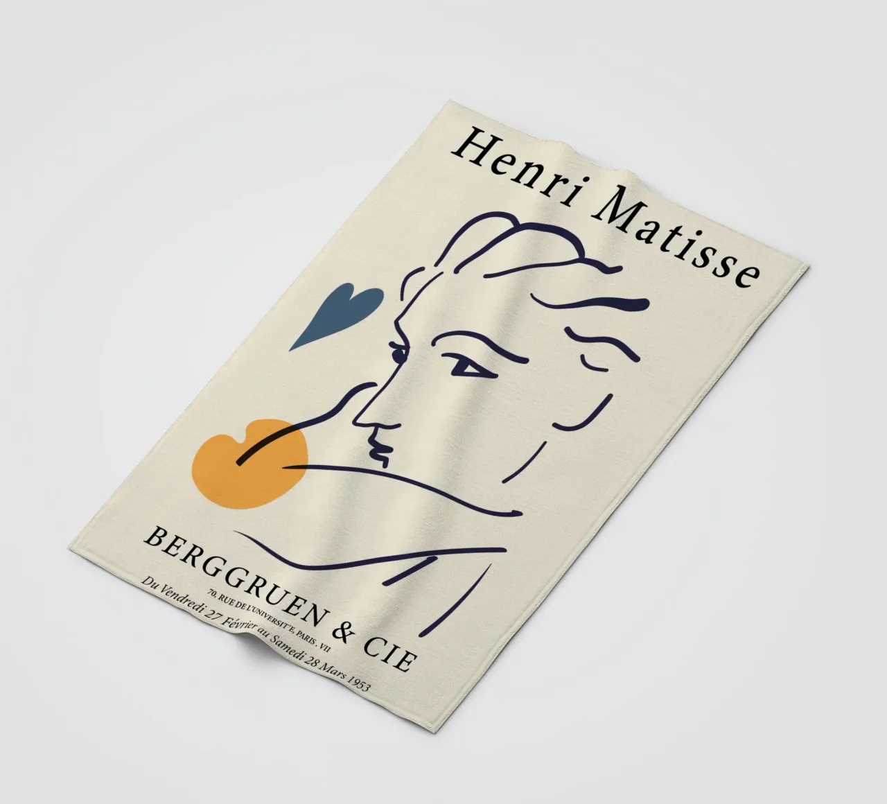 Poster Matisse "Visage" Line Art e forme astratte coperta in pile da homdeco
