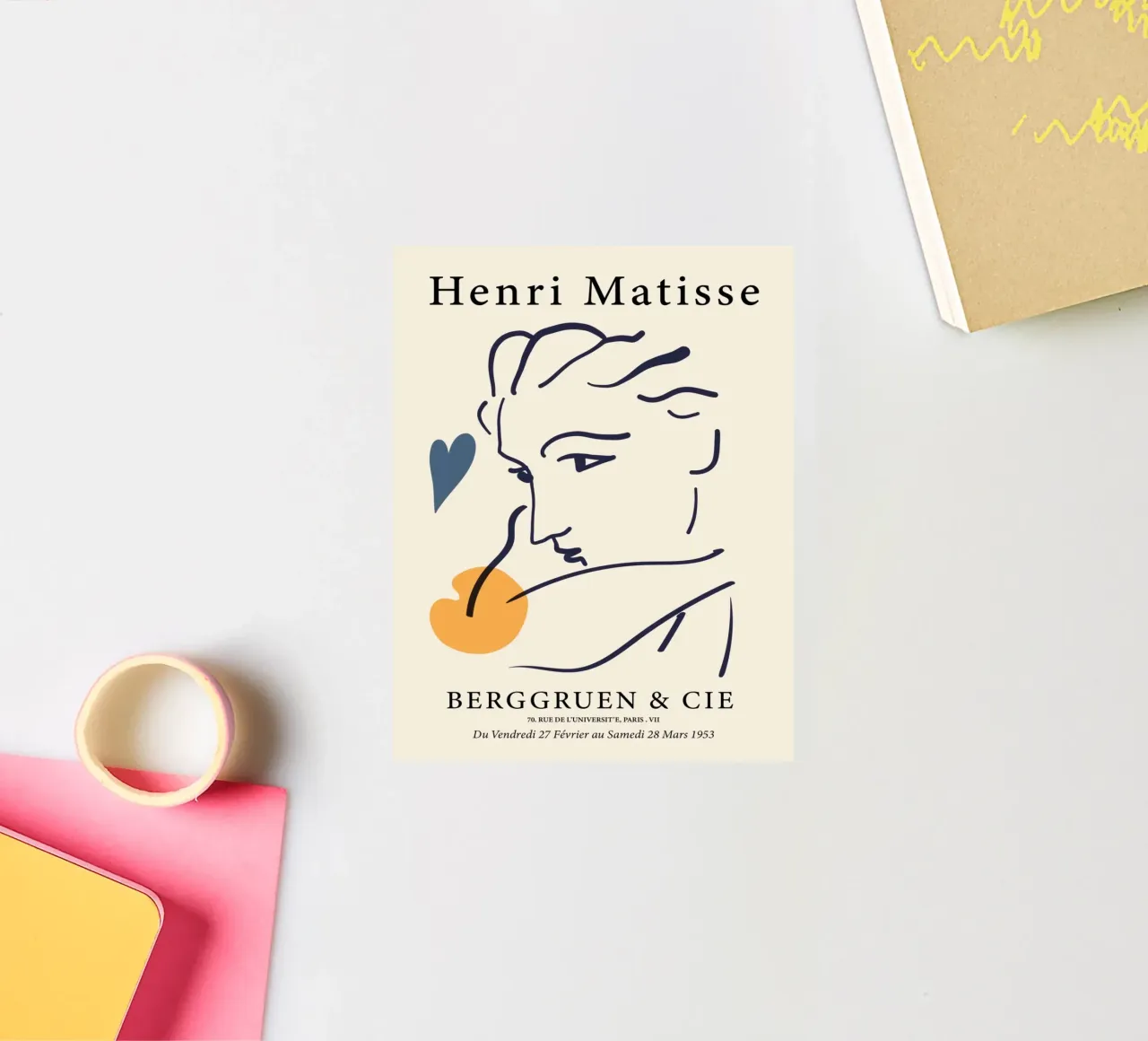 Poster Matisse "Visage" Line Art e forme astratte adesivo da homdeco