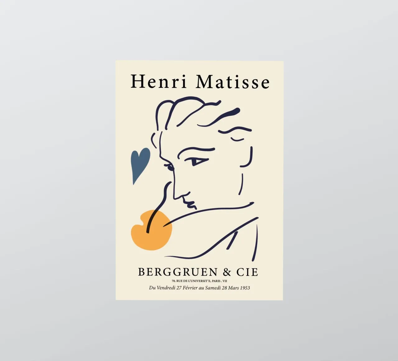 Poster Matisse "Visage" Line Art e forme astratte adesivo da homdeco