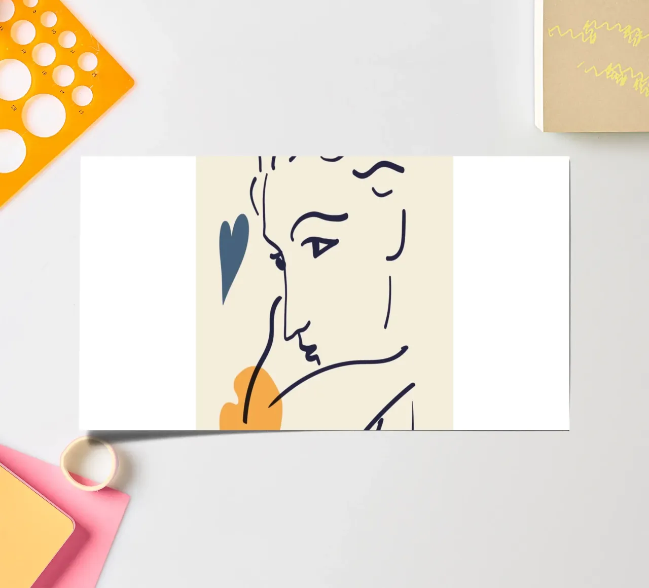 Matisse "Gesicht" Line Art & Abstract Shapes Poster Stickerbogen von homdeco