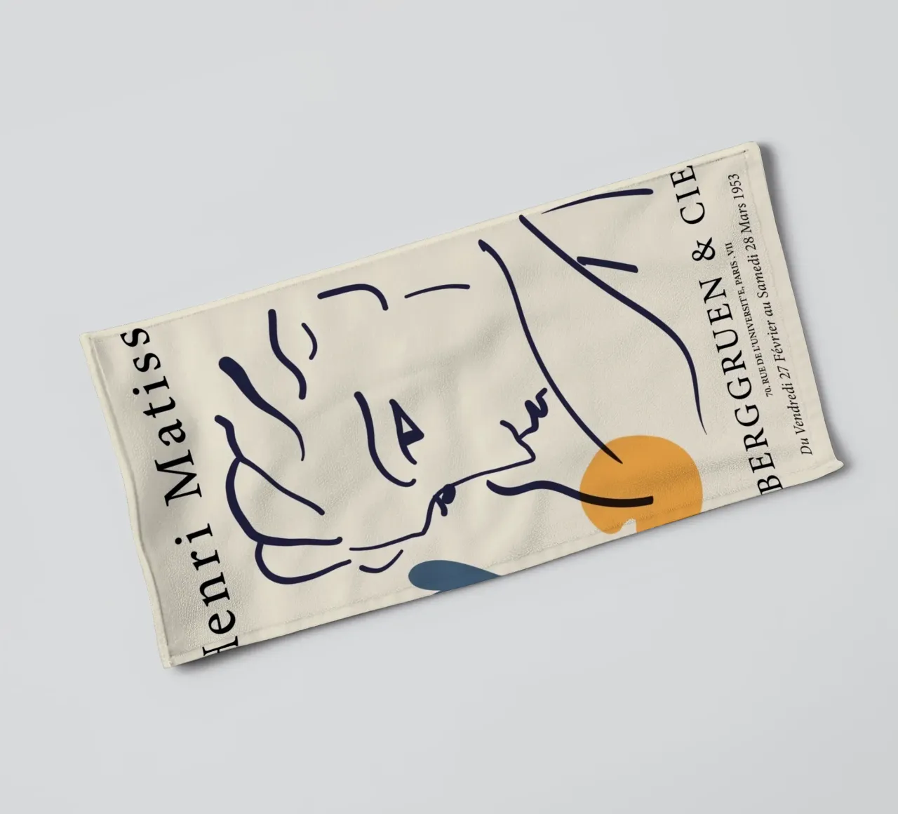 Poster Matisse "Visage" Line Art e forme astratte asciugamano da bagno da homdeco